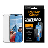 iPhone 18 Pro PanzerGlass Skärmskyddsglas - Ultra Wide Fit med EasyAligner - Privacy - Genomskinlig