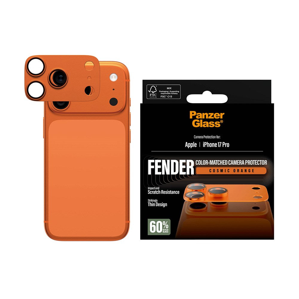 iPhone 17 Pro PanzerGlass FENDER Kameralinsskydd - Cosmic Orange
