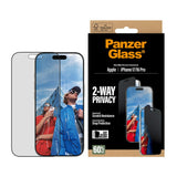 PanzerGlass iPhone 17 / 16 Pro 2-Way Privacy Skärmskydd - Ultra-Wide Fit - Genomskinlig