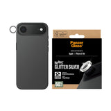 PanzerGlass iPhone Air Hoops Kameralinsskydd med Installationsram - Glitter Silver