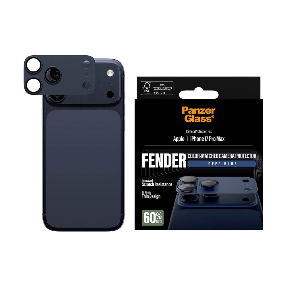iPhone 17 Pro Max PanzerGlass FENDER Kameralinsskydd - Deep Blue