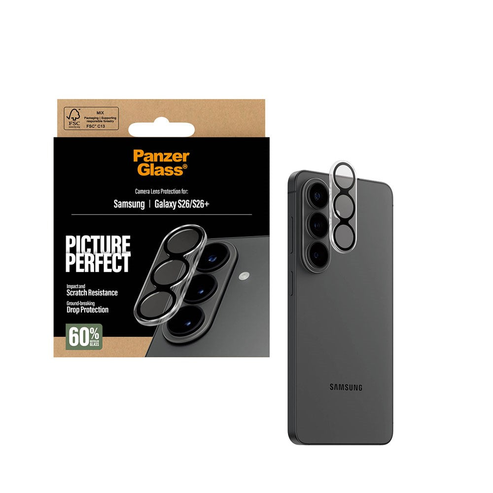 Samsung Galaxy S26 / S26+ (Plus) PanzerGlass PicturePerfect Kameralinsskydd - Genomskinlig / Svart