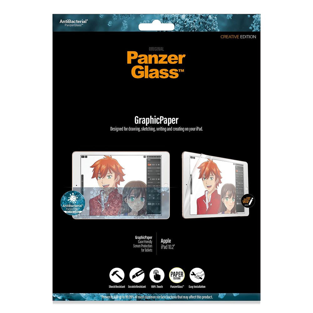 iPad 10.2" (2021/2020 / 2019) PanzerGlass Skärmskydd - Antibakteriellt - GraphicPaper - Transparent