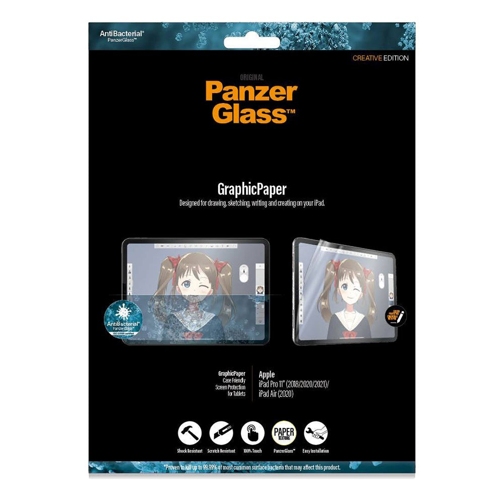 iPad Air (2022/2020) / Pro 11" (2022 / 2021 / 2020 / 2018) PanzerGlass Skärmskydd - Antibakteriellt - GraphicPaper - Transparent