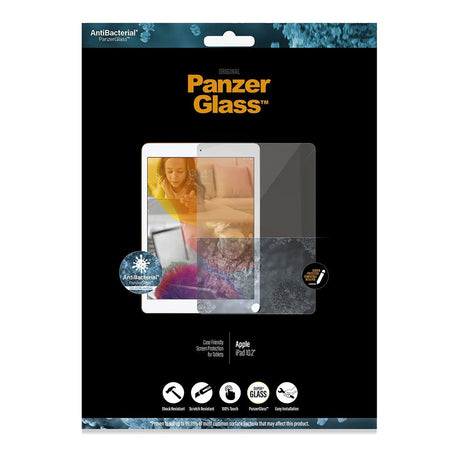iPad 10.2" (2021 / 2020 / 2019) PanzerGlass Skärmskydd Edge-to-edge - Antibakteriellt - Skalvänligt - Transparent