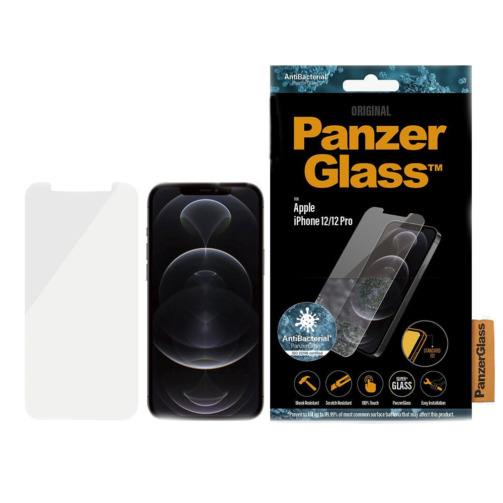 iPhone 12 / 12 Pro PanzerGlass Skärmskydd - Standard Fit - Antibakteriellt - Transparent