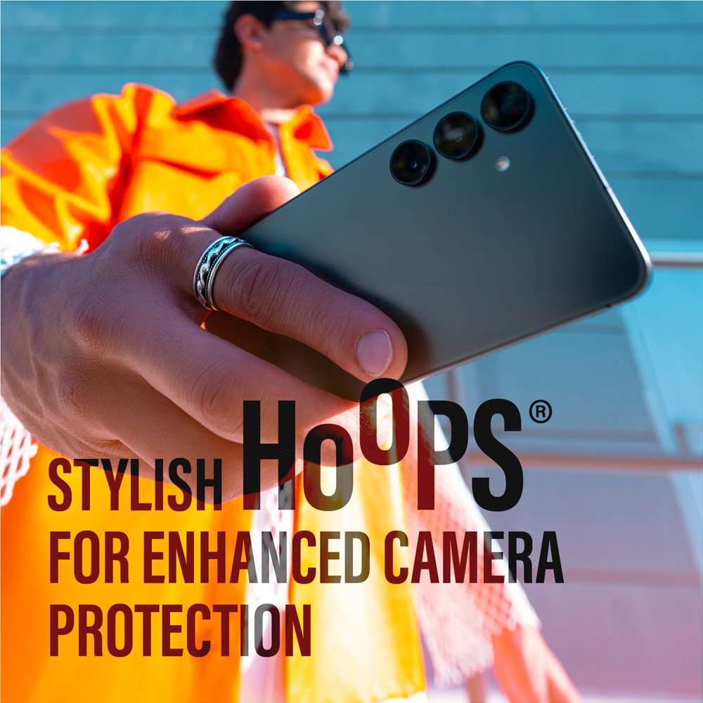 Samsung Galaxy S25 Ultra PanzerGlass Hoops - Kameraskydd - Genomskinlig / Svart