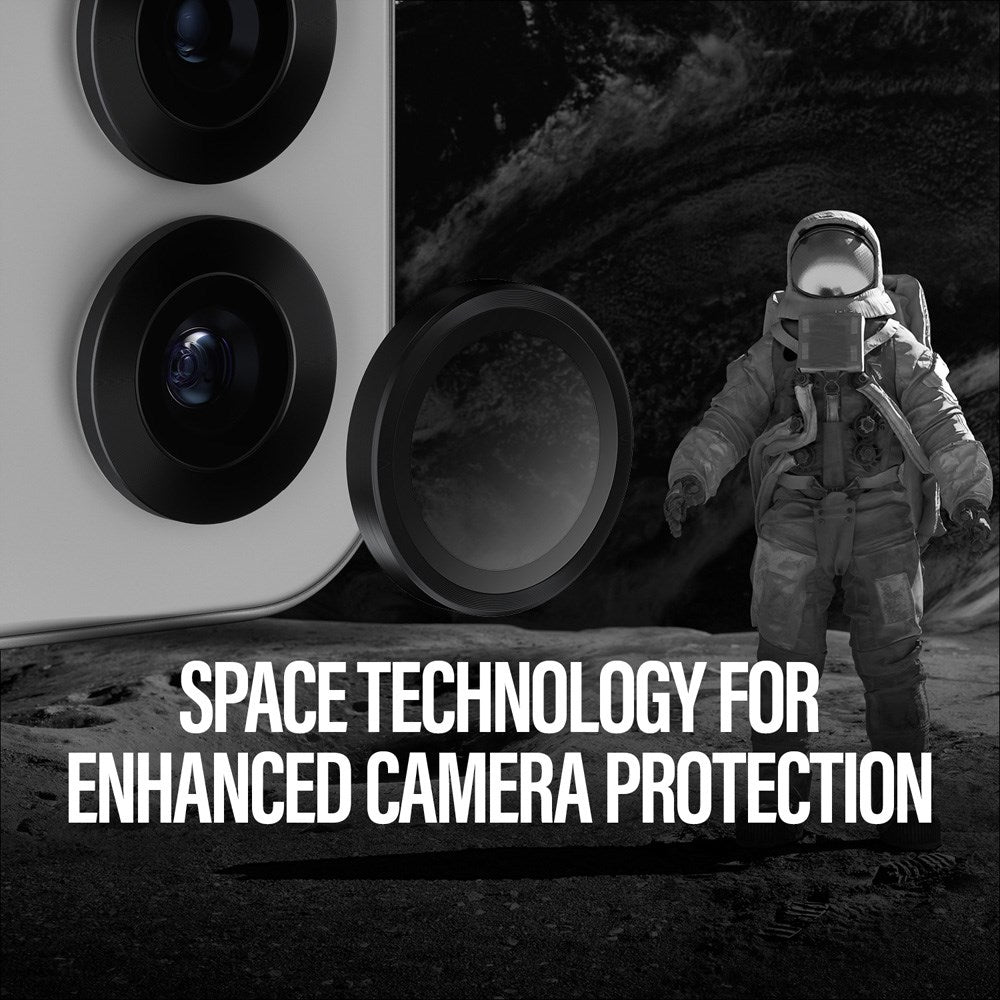 Samsung Galaxy S25+ (Plus) PanzerGlass Ceramic Hoops - Kameraskydd - Genomskinlig / Svart