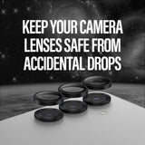 Samsung Galaxy S25 PanzerGlass Ceramic Hoops - Kameraskydd - Genomskinlig / Svart