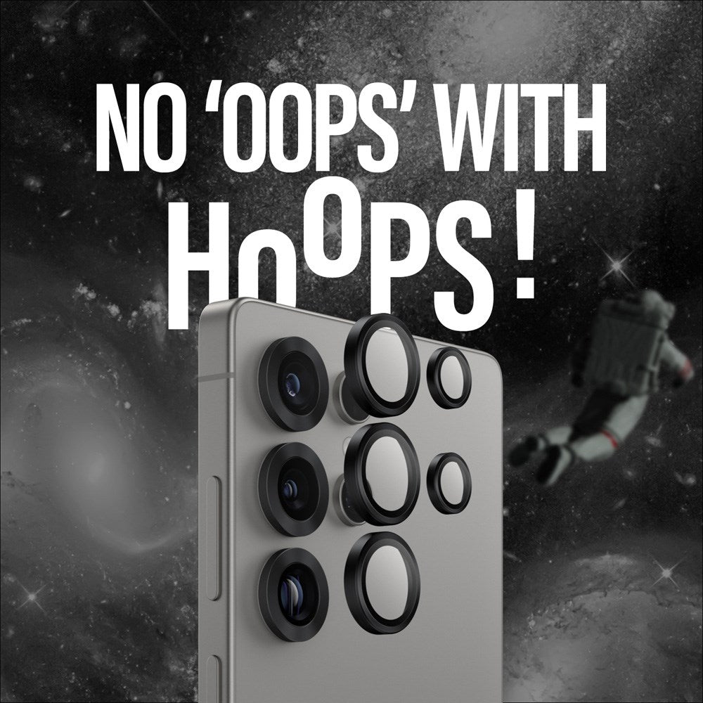 Samsung Galaxy S25 Ultra PanzerGlass Ceramic Hoops - Kameraskydd - Genomskinlig / Svart