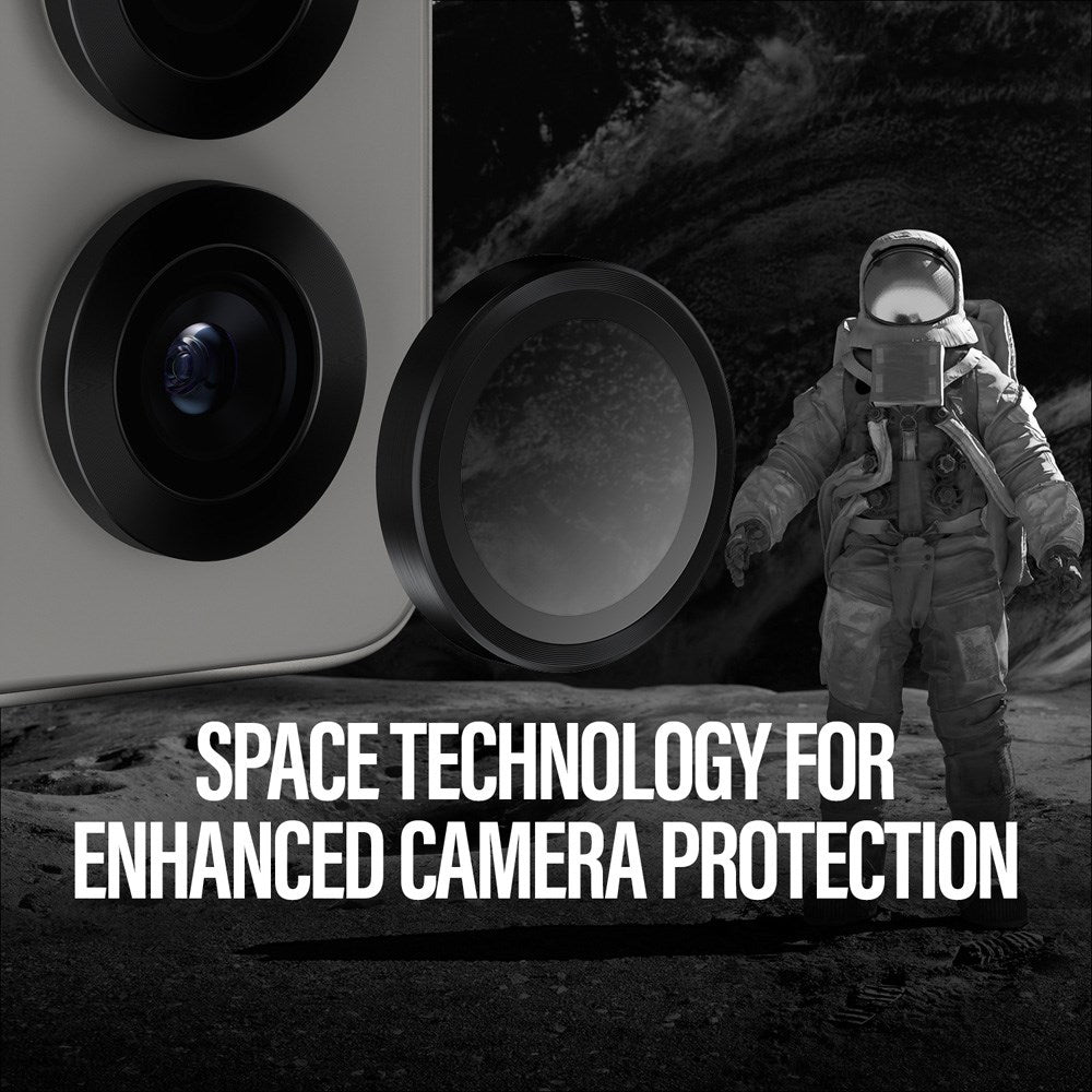 Samsung Galaxy S25 Ultra PanzerGlass Ceramic Hoops - Kameraskydd - Genomskinlig / Svart