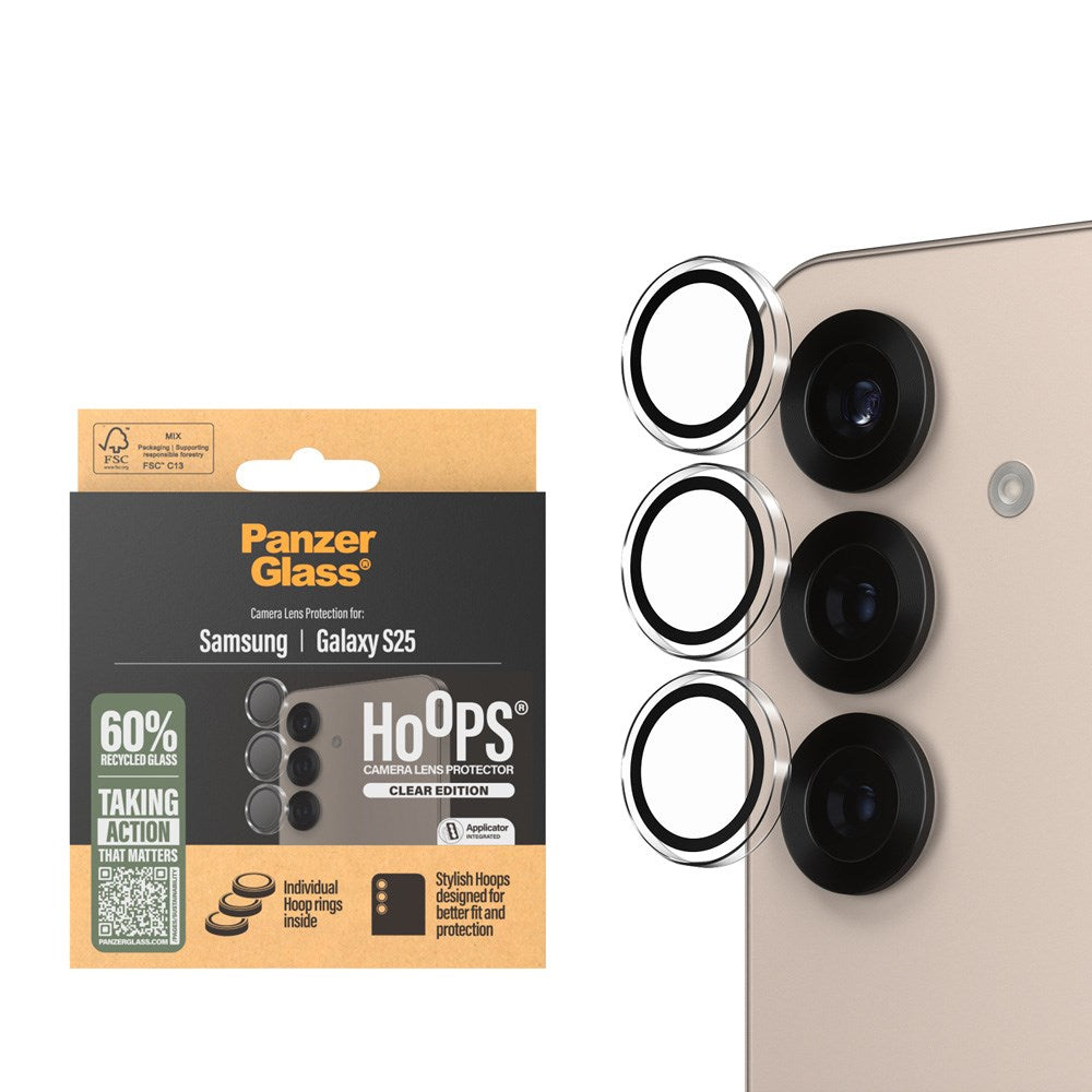 Samsung Galaxy S25 PanzerGlass Hoops - Kameraskydd - Genomskinlig