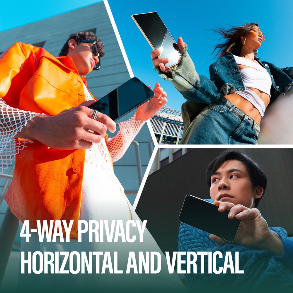 Samsung Galaxy S25 PanzerGlass Eco Matrix 4-Way Privacy Skärmskydd Ultra Wide Fit - Aligner Kit - Platinum Strength - Genomskinlig