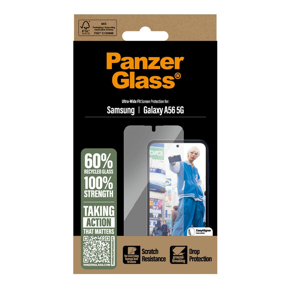 Samsung Galaxy A56 (5G) PanzerGlass Ultra Wide Fit Skärmskydd m. EasyAligner - Genomskinlig