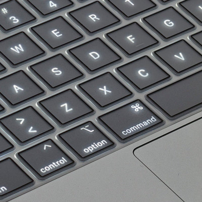 Philbert MacBook Pro 14" / 16" M5-M1 (2026-2021) Tangentbordsskydd - Nordiska Tangenter - Transparent / Svart