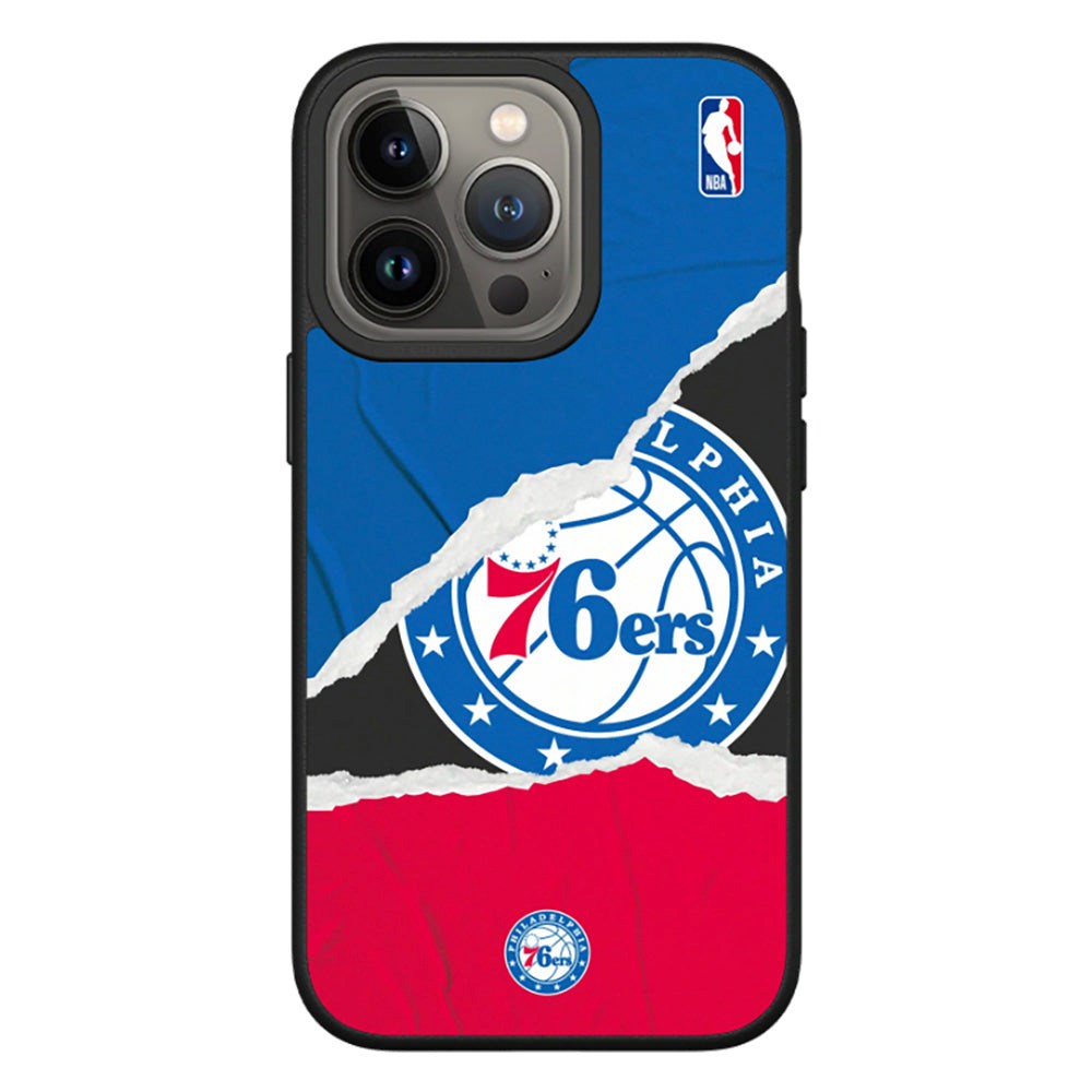 iPhone 13 Pro RhinoShield SolidSuit Tåligt NBA Skal med Philadelphia 76ers - Sweat and Tears