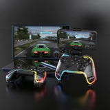 White Shark PRAETORIAN Multikompatibel Spelkonsol med Bluetooth & Inbyggd Lampa - Svart / Genomskinlig