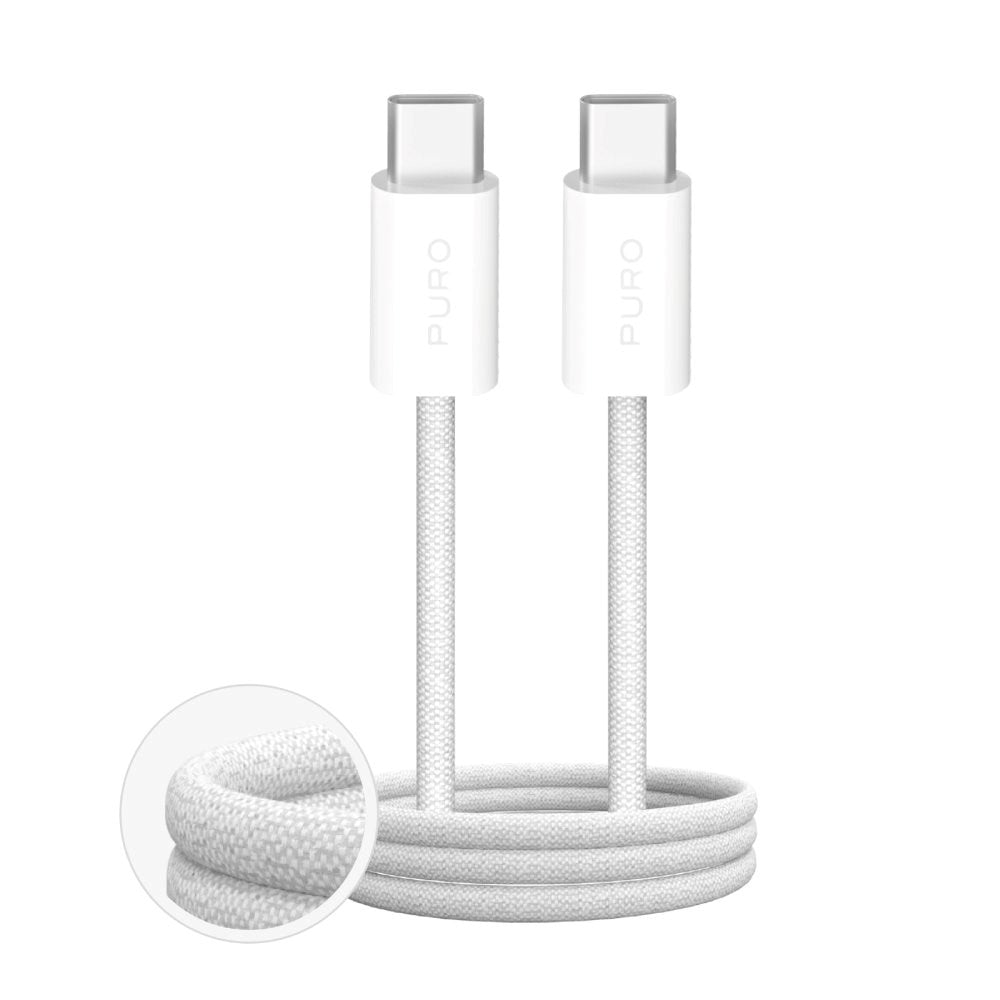 Puro Fabrik USB-C till USB-C 100W & 5Gbps-Kabel - 1m - Vit