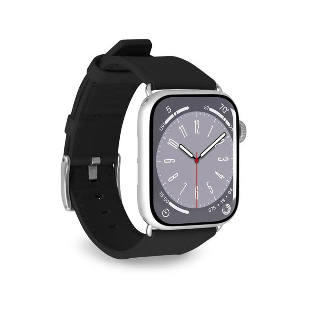 Apple Watch (38/40/SE/41/42mm) Puro E-CLASSIC Konstläder Rem - Svart