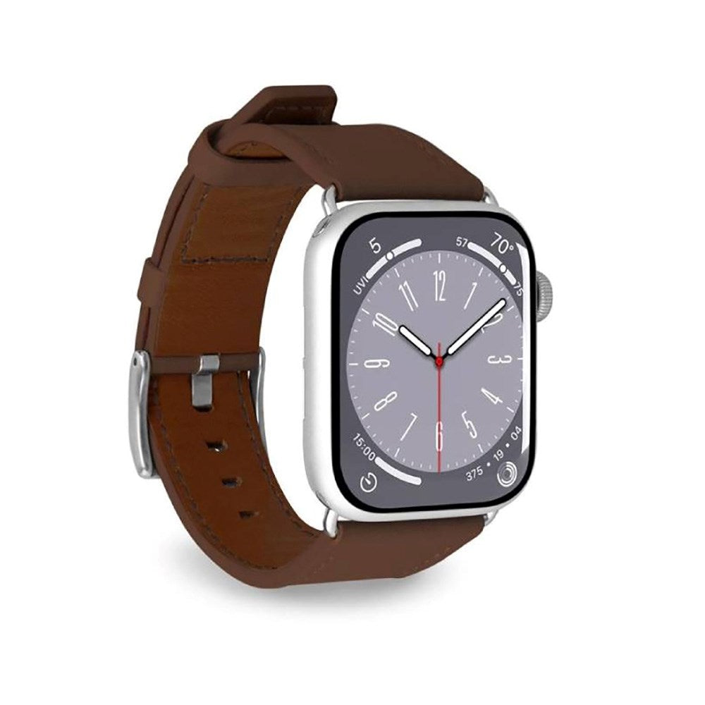 Apple Watch (38/40/SE/41/42mm) Puro E-CLASSIC Konstläder Rem - Brun