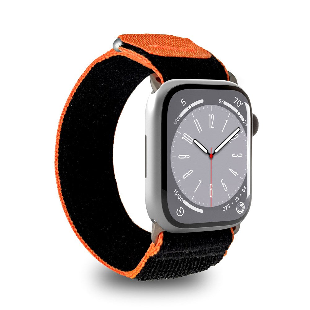 Apple Watch (42/44/SE/45/46/49mm) PURO TRIAL LOOP Rem - Svart/Orange