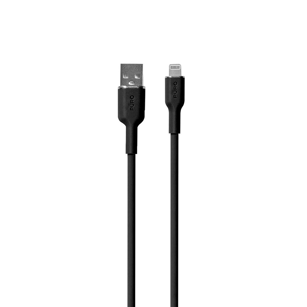 PURO Soft USB-A till Lightning Kabel 1.5m - Svart