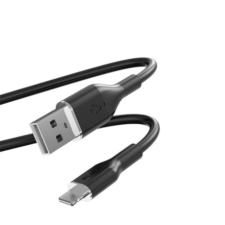 PURO Soft USB-A till Lightning Kabel 1.5m - Svart