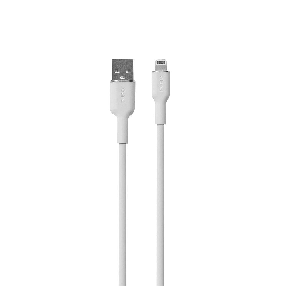 PURO Soft USB-A till Lightning Kabel 1.5m - Vit