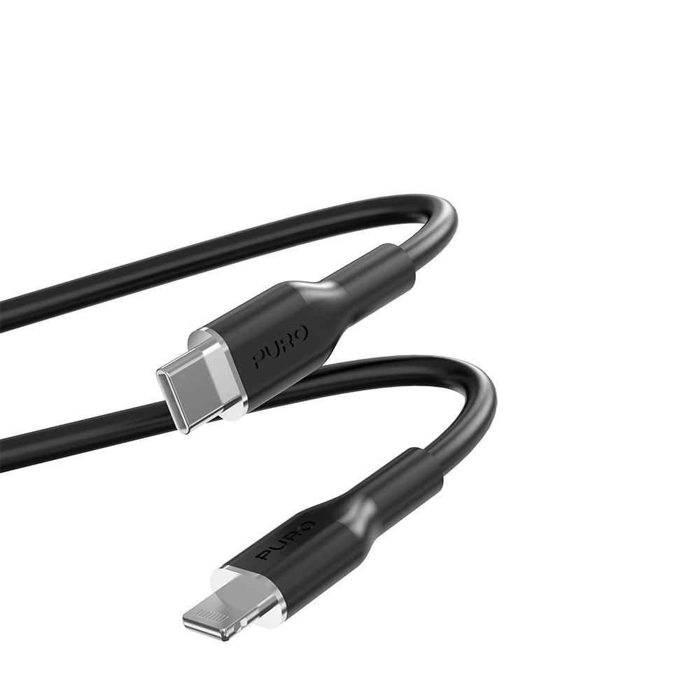 PURO Soft USB-C till Lightning Kabel 1.5m - Svart