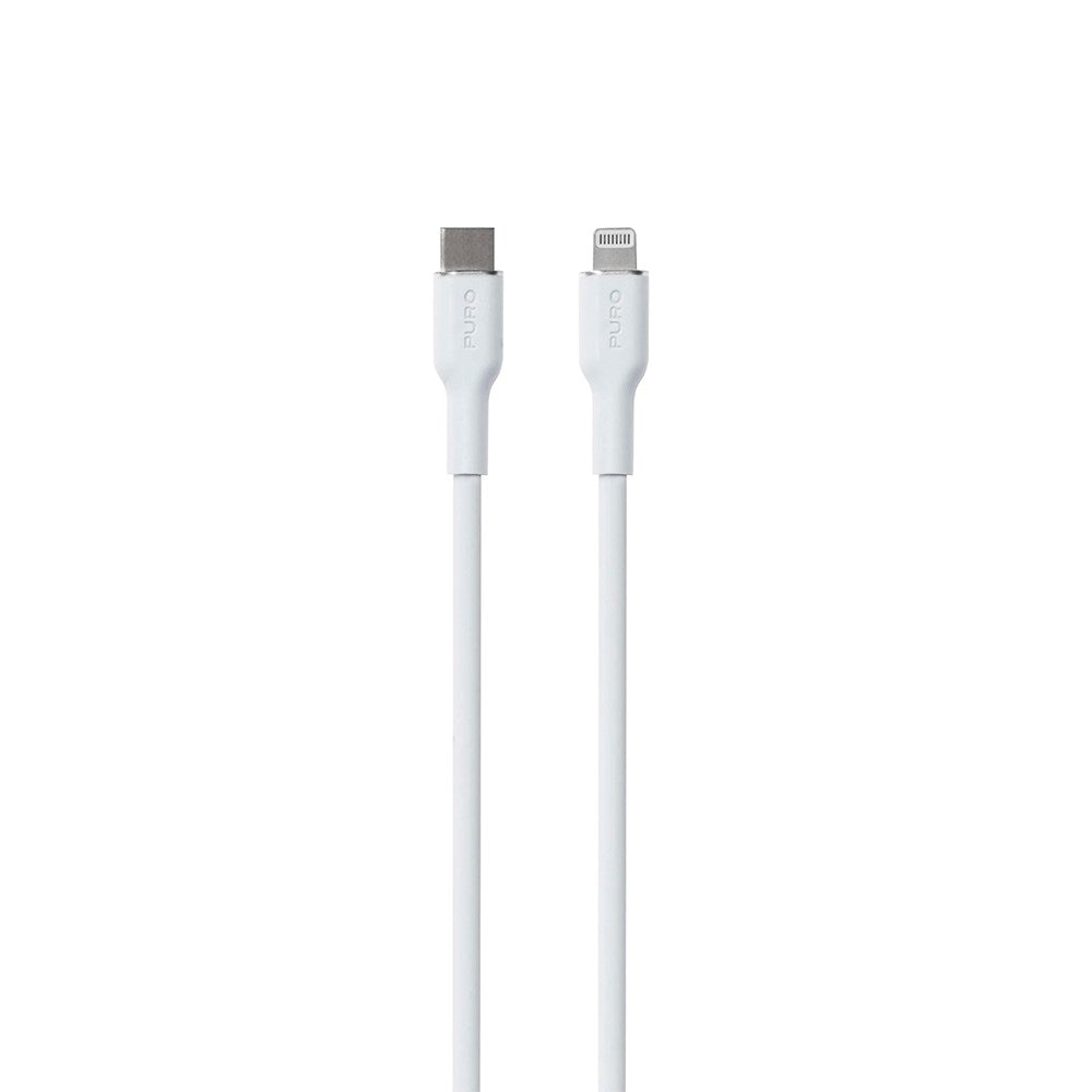 PURO Soft USB-C till Lightning Kabel 1.5m - Vit