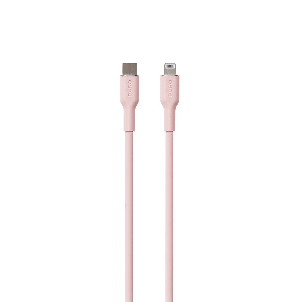 PURO Soft USB-C till Lightning Kabel 1.5m - Rosa