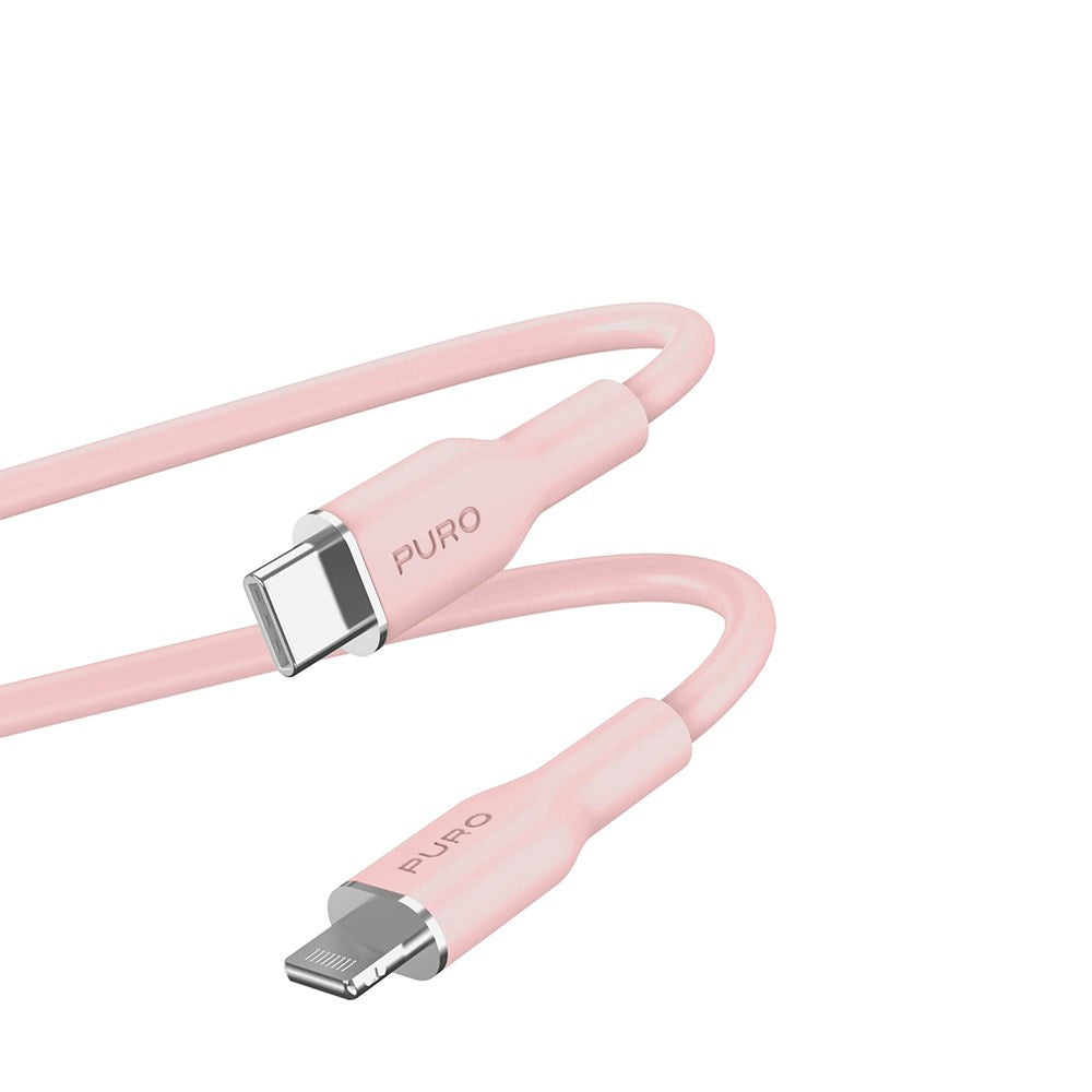 PURO Soft USB-C till Lightning Kabel 1.5m - Rosa