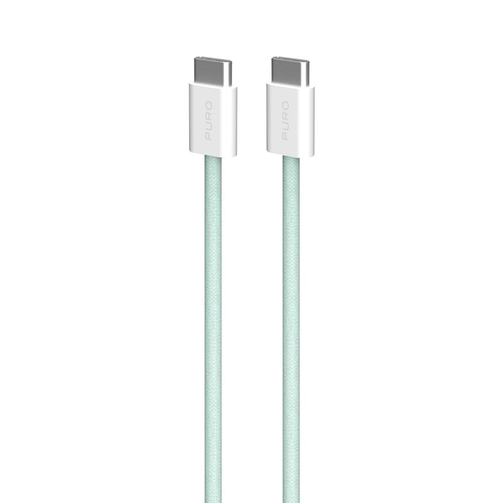 Puro Flätat USB-C Kabel – 1,5m, 60W och 480Mbps Dataöverföring - Grön