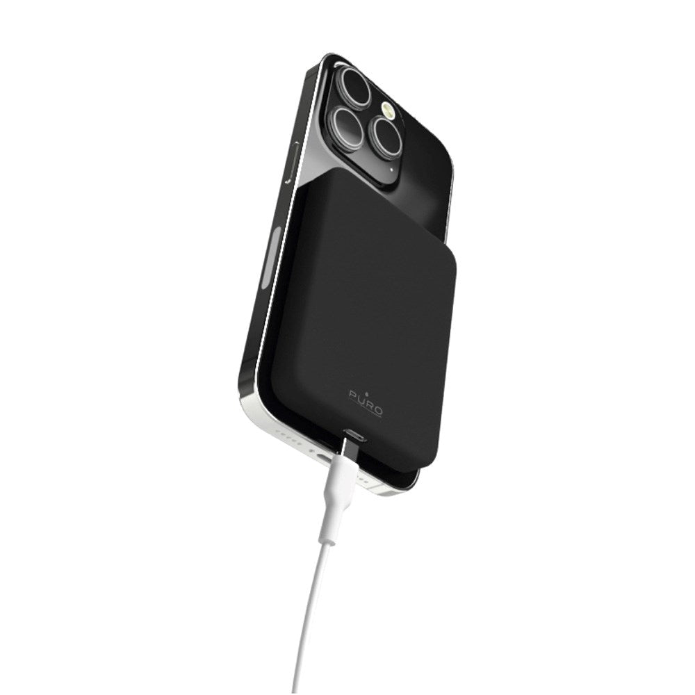 Puro Mini Power Mag 15W Magnetisk Powerbank 4200 mAh med USB-C Kontakt - MagSafe Kompatibel - Svart