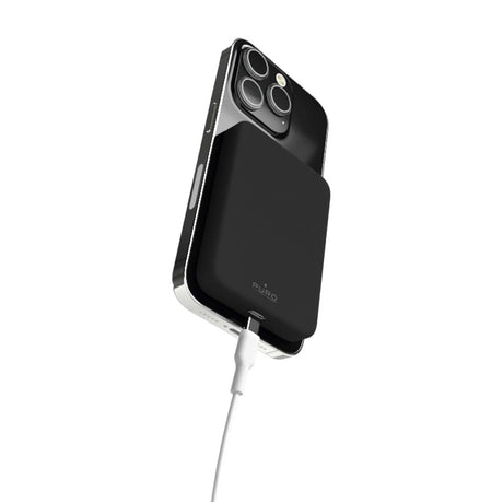 Puro Mini Power Mag 15W Magnetisk Powerbank 4200 mAh med USB-C Kontakt - MagSafe Kompatibel - Svart