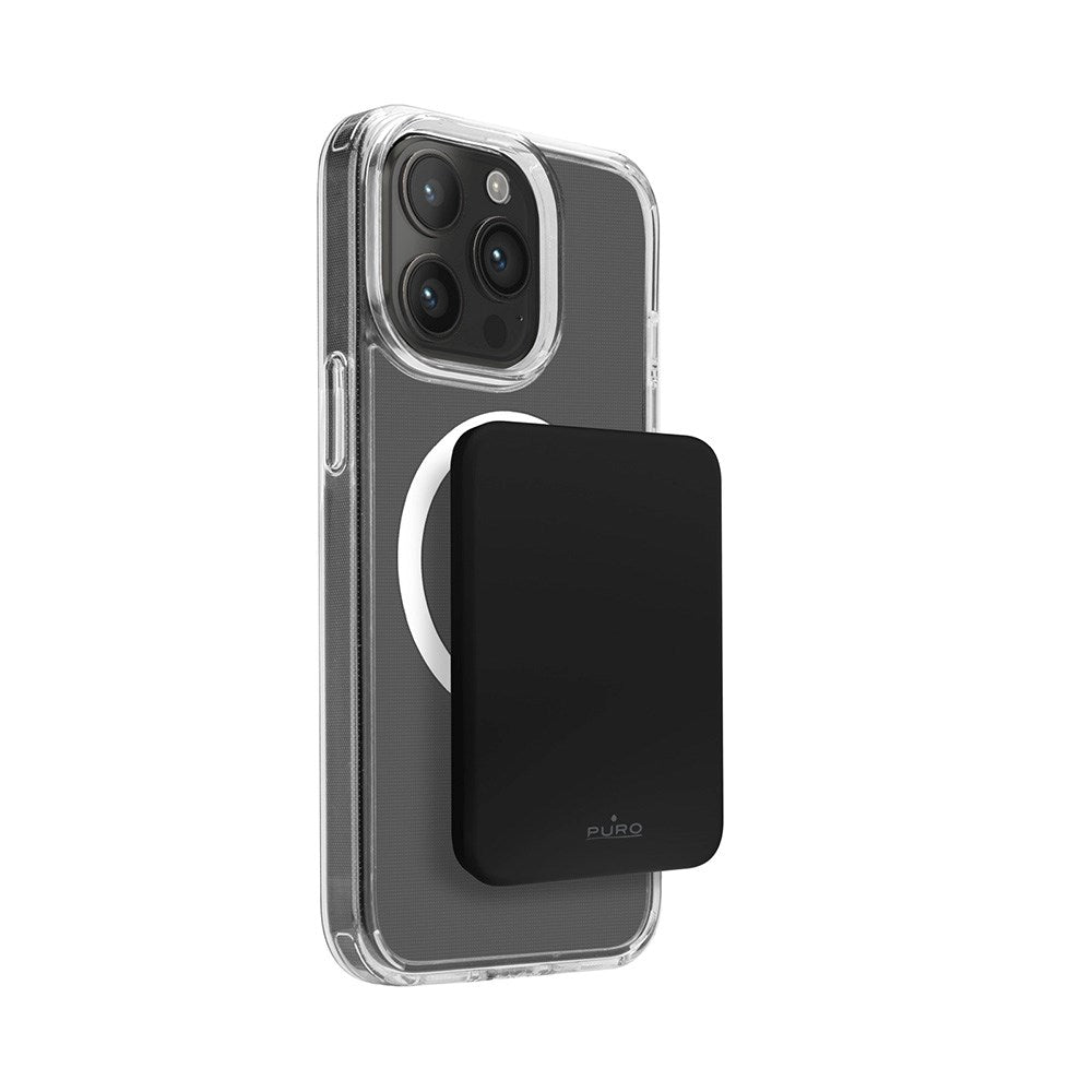 Puro Mini Power Mag 15W Magnetisk Powerbank 4200 mAh med USB-C Kontakt - MagSafe Kompatibel - Svart