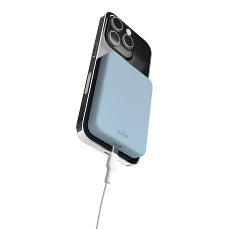 Puro Mini Power Mag 15W Magnetisk Powerbank 4200 mAh med USB-C Kontakt - MagSafe Kompatibel - Ljusblå