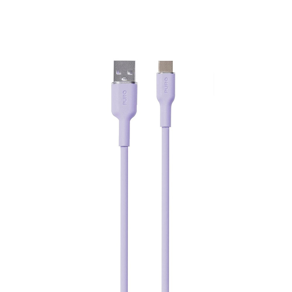 PURO Soft USB-A till USB-C Kabel 1.5m - Lila