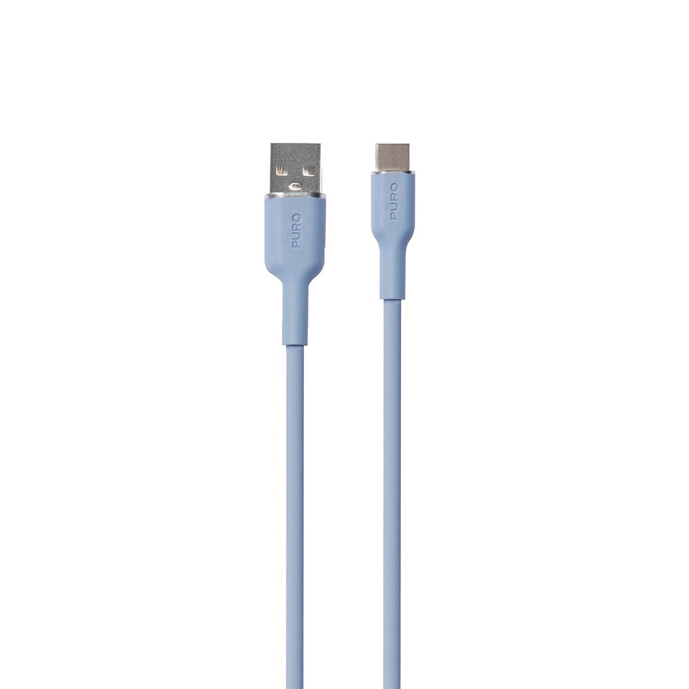 PURO Soft USB-A till USB-C Kabel 1.5m - Blå