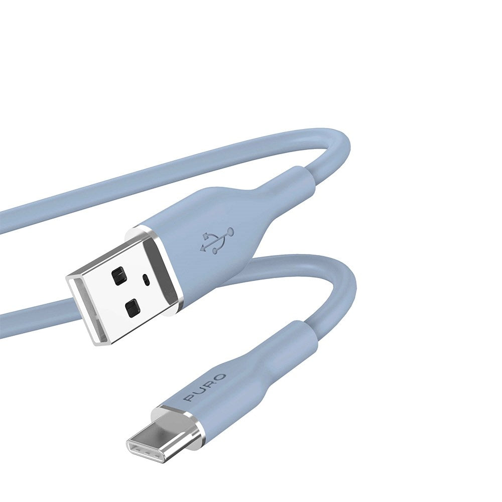 PURO Soft USB-A till USB-C Kabel 1.5m - Blå