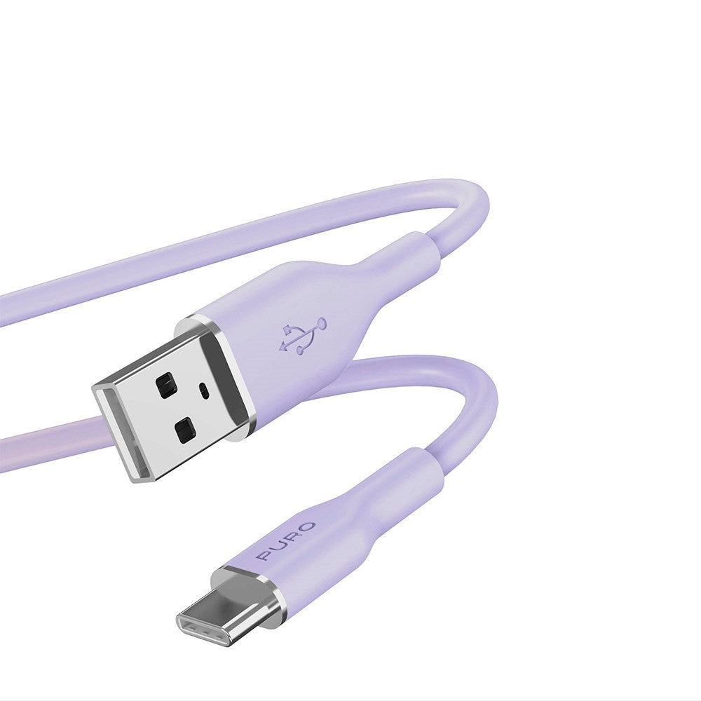 PURO Soft USB-A till USB-C Kabel 1.5m - Lila