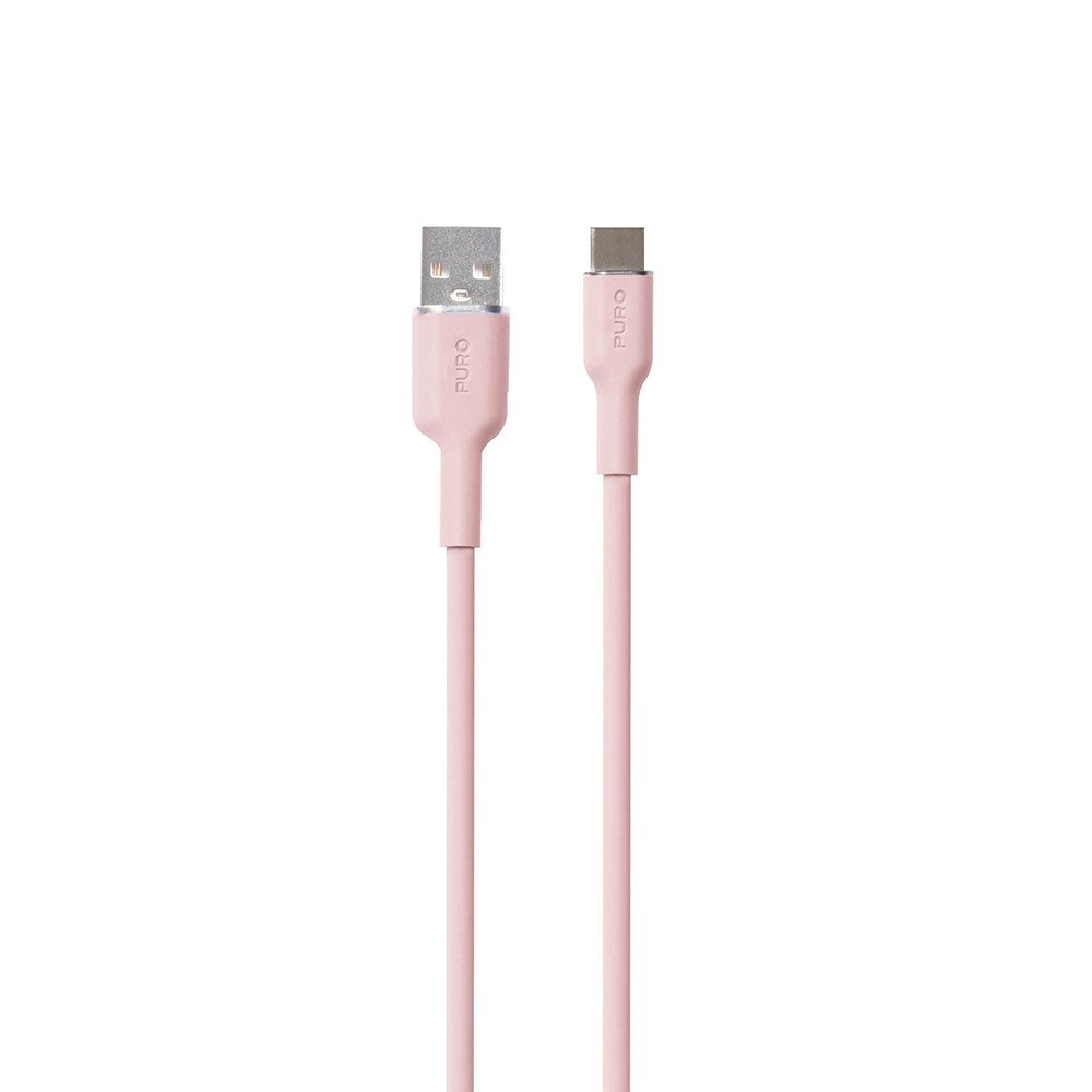 PURO Soft USB-A till USB-C Kabel 1.5m - Rosa