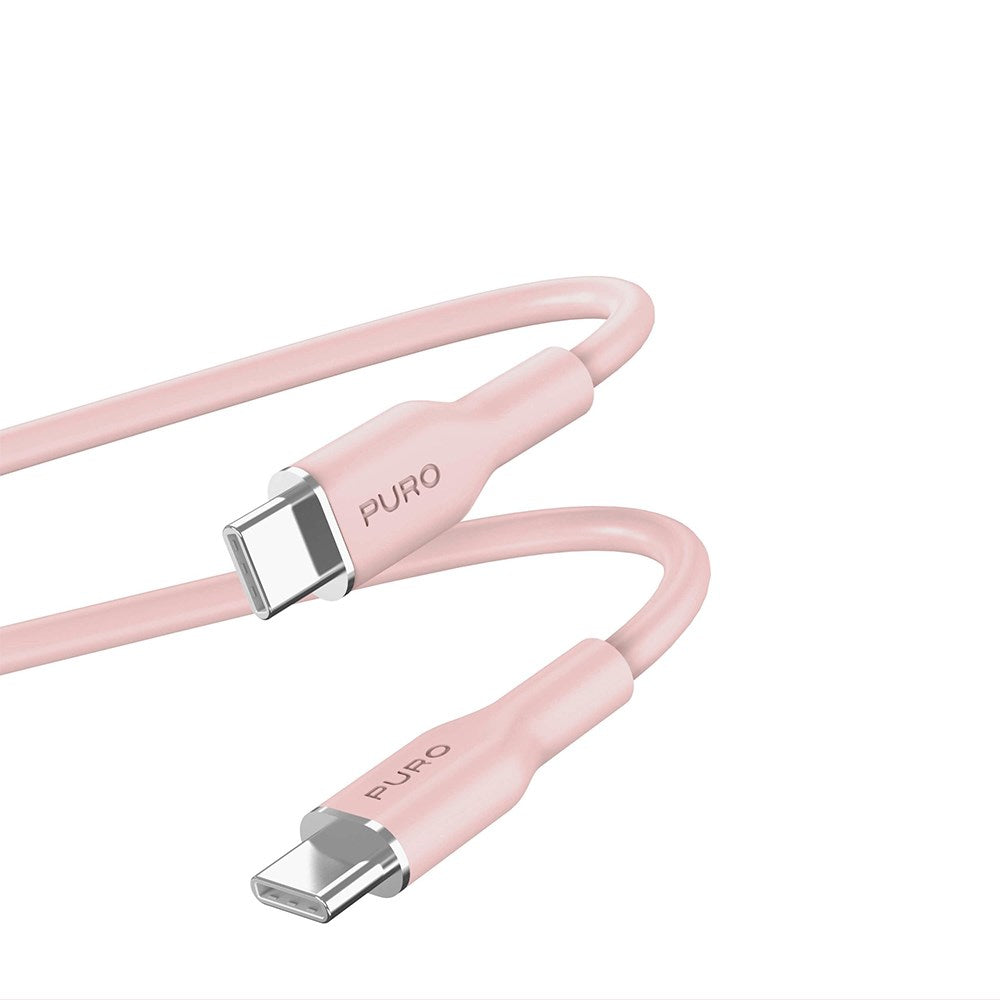 PURO Soft USB-C till USB-C Kabel 1.5m - Rosa