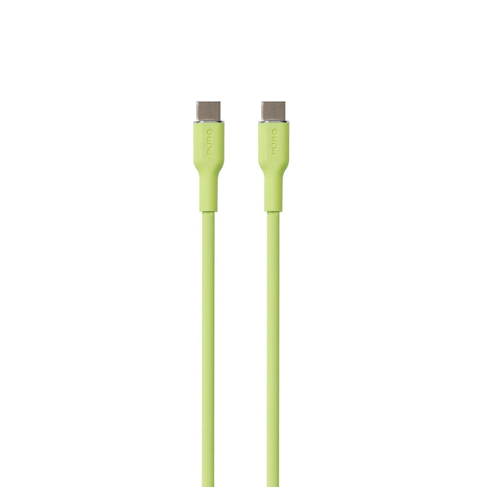 PURO Soft USB-C till USB-C Kabel 1.5m - Ljusgrön