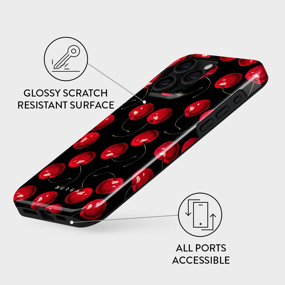 iPhone 15 Pro Burga Tough Fashion Skal - Cherrybomb