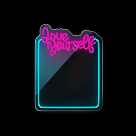 Forever Light LED Neon Ljus Spegel - "Love Yourself"