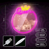 Forever Light LED Neon Ljus Spegel - "Queen"