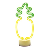 Forever Light Neon Dekoration med Fot LED - Gult / Grönt Ljus med Ananas