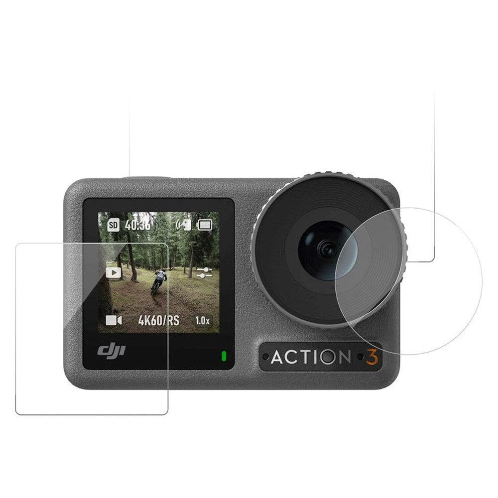 TELESIN DJI Osmo Action 3 / 4 Härdat Glas Skärmskydd - Genomskinlig