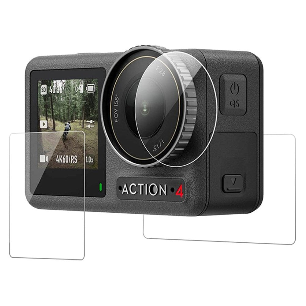 TELESIN DJI Osmo Action 3 / 4 Härdat Glas Skärmskydd - Genomskinlig